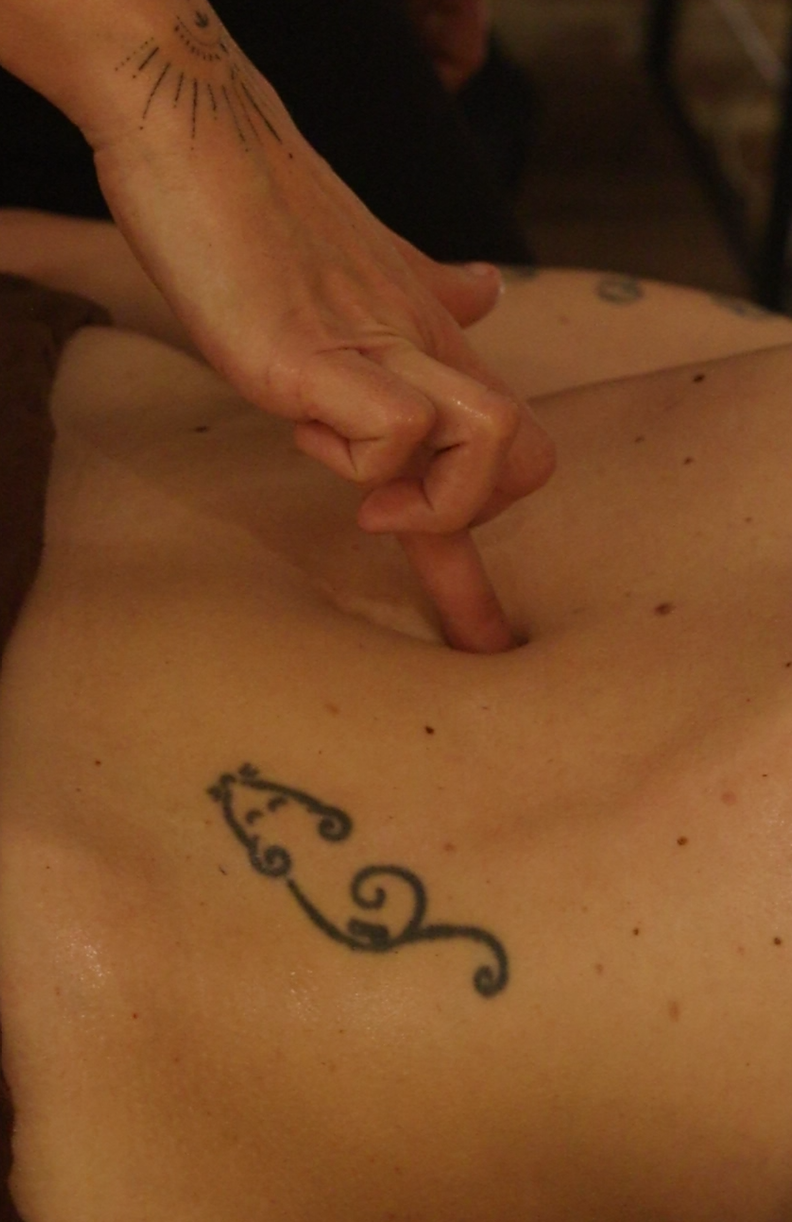 Photo massage avec un doigt